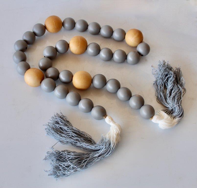 Grey & Natural Wooden Beads